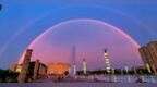 分宜县：天空呈现双彩虹景观（图）