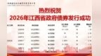 江西省2026年第六批政府债券成功发行 发行规模217.89亿元