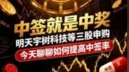 中签就是中奖，明天宇树科技等三股申购，今天聊聊如何提高中签率