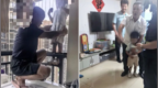 阿姨在37楼刷手机，阳台外突然爬下来一个男孩，紧急破拆防盗网救人