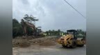 万宁快速处置一起因强降雨导致道路坍塌险情