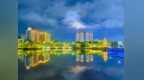 江西分宜：东湖灯影交织绘就梦幻画卷（图）