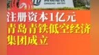 注册资本1亿元青岛青铁低空经济集团成立