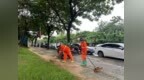 雨停即清！万宁市400余名环卫工人奋战一线恢复整洁市容