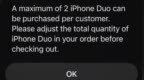 遏制黄牛？苹果美国限购iPhone Duo，每位顾客限购2部