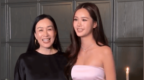 钟丽缇陪小女儿出席活动，Cayla穿抹胸裙尽显好身材