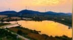 暮染尤窝子水库 山水相映候鸟翩飞 台儿庄山野绘就黄昏生态画卷
