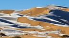 罕见连降大雪 沙特西部出现“冰雪沙漠”景观