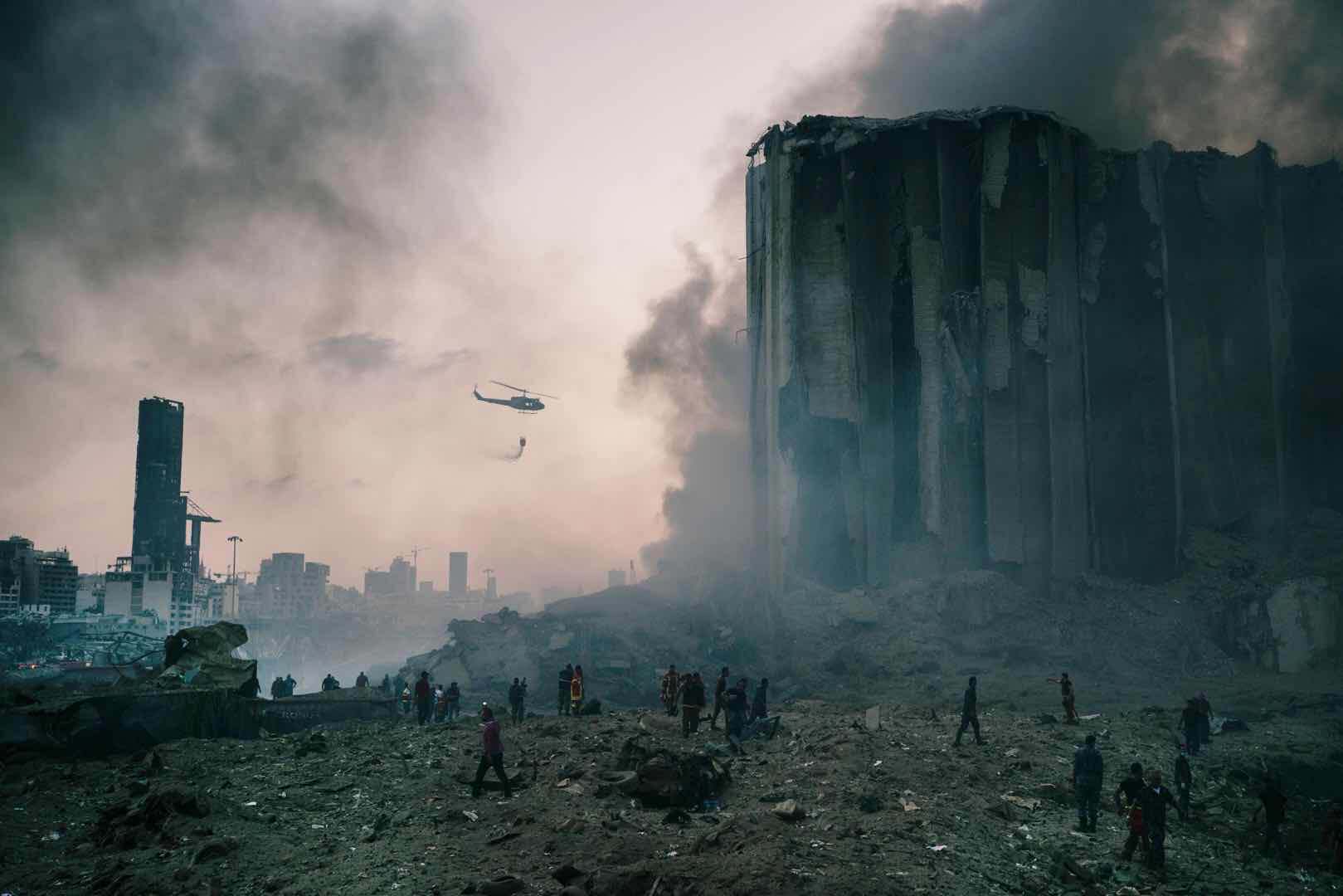 俯瞰黎巴嫩爆炸现场