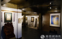 “妙法莲华——白马书院师生岩彩画展”在崇州白塔寺举办