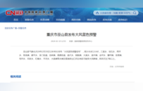 重庆奉节、开州等9区县发布大风蓝色预警，局地阵风达7级以上