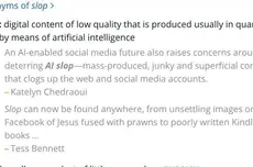 韦氏词典评选“slop”为年度词:AI低质内容充斥互联网