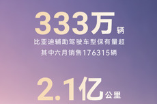 比亚迪官宣:辅助驾驶车型保有量超333万辆,天神之眼日生成数据达2.1亿公里