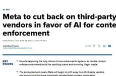 Meta官宣推进AI内容审核 将削减外包依赖或引发裁员