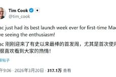 MacBook Neo助攻，库克称2026款Mac机型刷新“首周销售纪录”