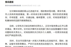 山东泰安市通报“泰山石违规开采、囤积售卖等问题”