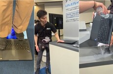 华硕员工暴躁式宣传笔记本走红！现场猛砸、泼水、踩屏幕