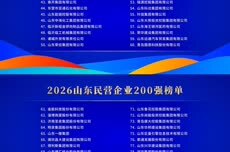 2026山东民营企业百强系列榜单发布，民企200强、创新100强等详细名单来了