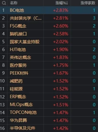 市场探底回升：创业板指涨近2%，CPO等AI概念股集体反弹