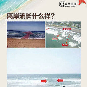 警惕 在海边看到离岸流请立即上岸 离岸流没有浪花 很难引起人注意 凤凰网
