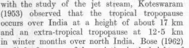 Some Characteristics of Tropopause over India，1964年刊于印度气象局发布的期刊Masusam Journal。