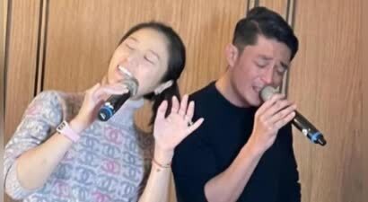 林心如为老公庆生！亲手做猪脚面配着红酒，蛋糕上是女儿爱的雪宝