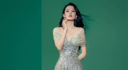 李沁渐变亮片长裙 犹如人鱼公主