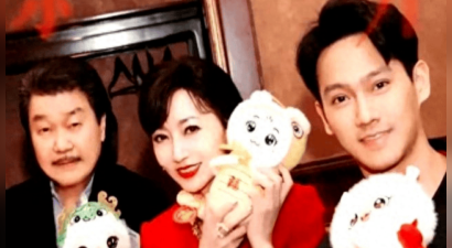 赵雅芝和小儿子为老公庆祝79岁生日，一家三口好温馨好幸福