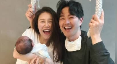 萧正楠黄翠如晒照庆儿子满月，一家三口甜蜜满屏