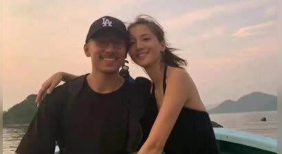 吴千语和老公在韩国吃烤肉，施伯雄身材好壮硕，整个人沧桑了好多