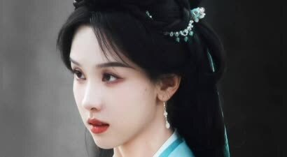 陈都灵蓝绿色古装造型美出圈！两缕秀发衬得温婉似画中人