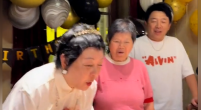 黄渤回山东为姐姐庆生，黄洮打扮贵气，一家餐厅吃饭蛋糕都好高档