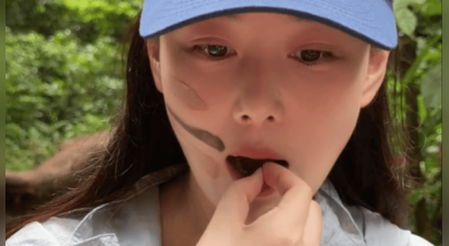 张馨予吃完蘑菇酱发现长毛，晒图称胃里已经翻山倒海，此前曾在云南生吃蚂蚁