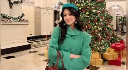 乔欣红绿撞色穿搭贵气千金范十足