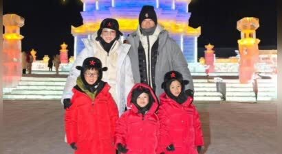 胡杏儿晒与家人出游日常，一家五口同框超温馨