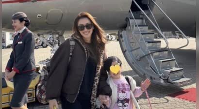 谢婷婷携男友回香港探亲，抱半岁儿子与亲友聚餐，一家住豪华酒店