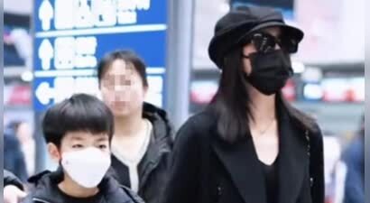 陈妍希母子现身机场，让星星回陈晓家过年，她独自返台被夸体面人