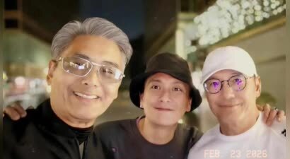 周润发、苗侨伟、吴卓羲、黄宗泽、佘诗曼聚餐，网友：就差个林峰