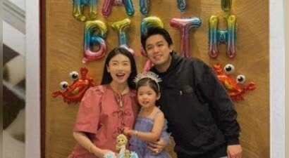 程晓玥挺二胎孕肚为女庆生，富豪老公罕见露面，这状态谁不羡慕