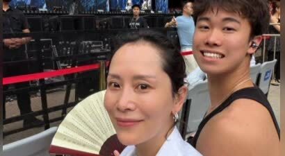 海清带儿子看周杰伦演唱会，19岁蛋妞五官随妈，身形挺拔气质出众