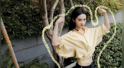 黄多多拍红毯花絮图可爱灵动