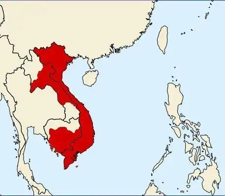 ▲越南領土的最大範圍（1840年），包括了柬埔寨的絕大部分