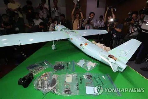 韩国收集到的朝鲜侦查无人机 图片来源：韩联社