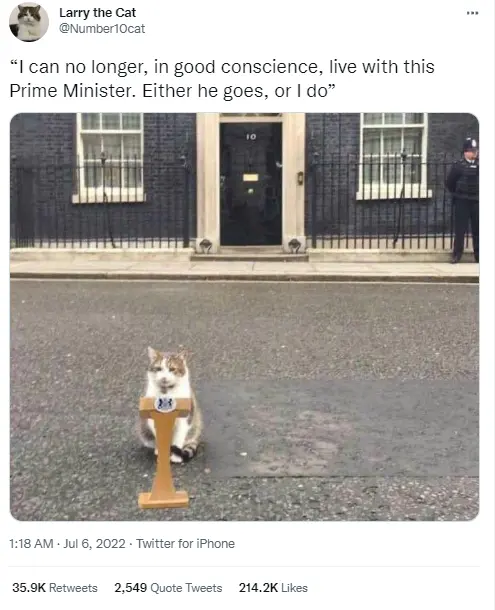 唐宁街“首席捕鼠大臣”:约翰逊滚出我家