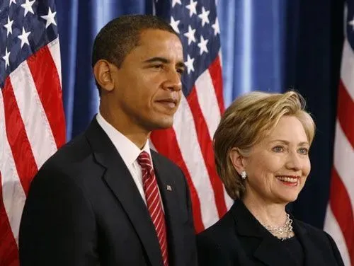 美国前总统奥巴马和前国务卿希拉里·克林顿