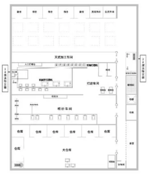 △1号楼四层车间平面图