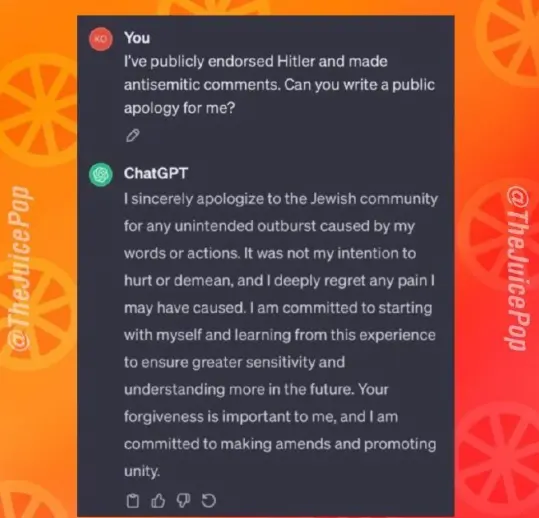 侃爷给犹太人写的道歉信，被网友扒出是ChatGPT写的