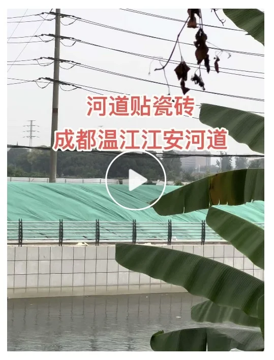 网友发布的江安河道贴瓷砖视频截图
