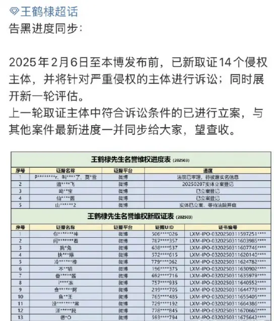 王鹤棣方公开 “告黑案” 进度，侵权者竟含虞书欣粉丝