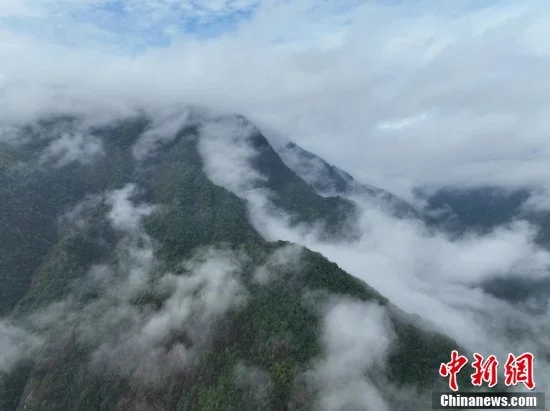 雨后的武夷山脉云雾缭绕。